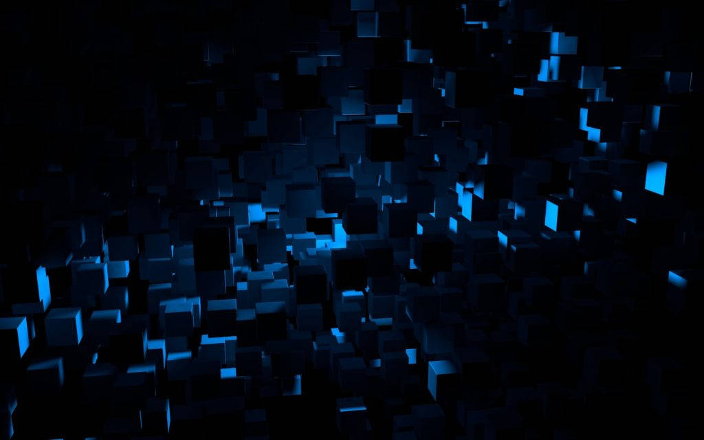 Hd Abstract Dark Blue Cubes Wallpaper