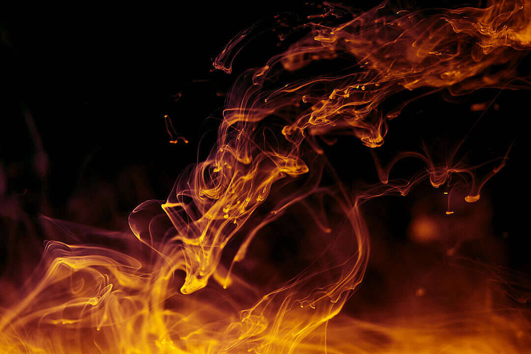 Hd Abstract Yellow Fire In A Black Backdrop Wallpaper