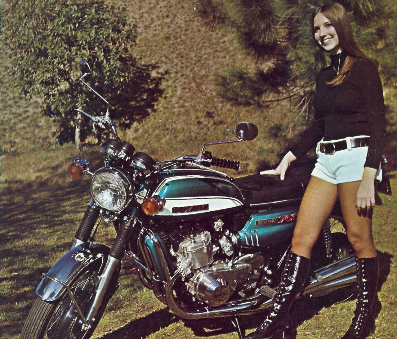 Hd Girl And Suzuki Motorcycle Wallpaper