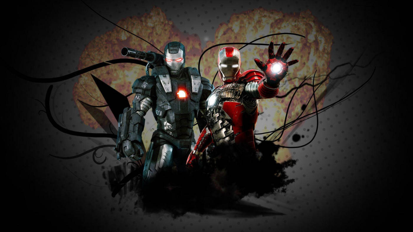 Hd Iron Man And War Machine With Explosion Wallpaper