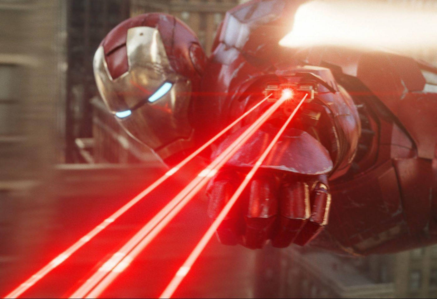 Hd Iron Man Firing Laser Wallpaper
