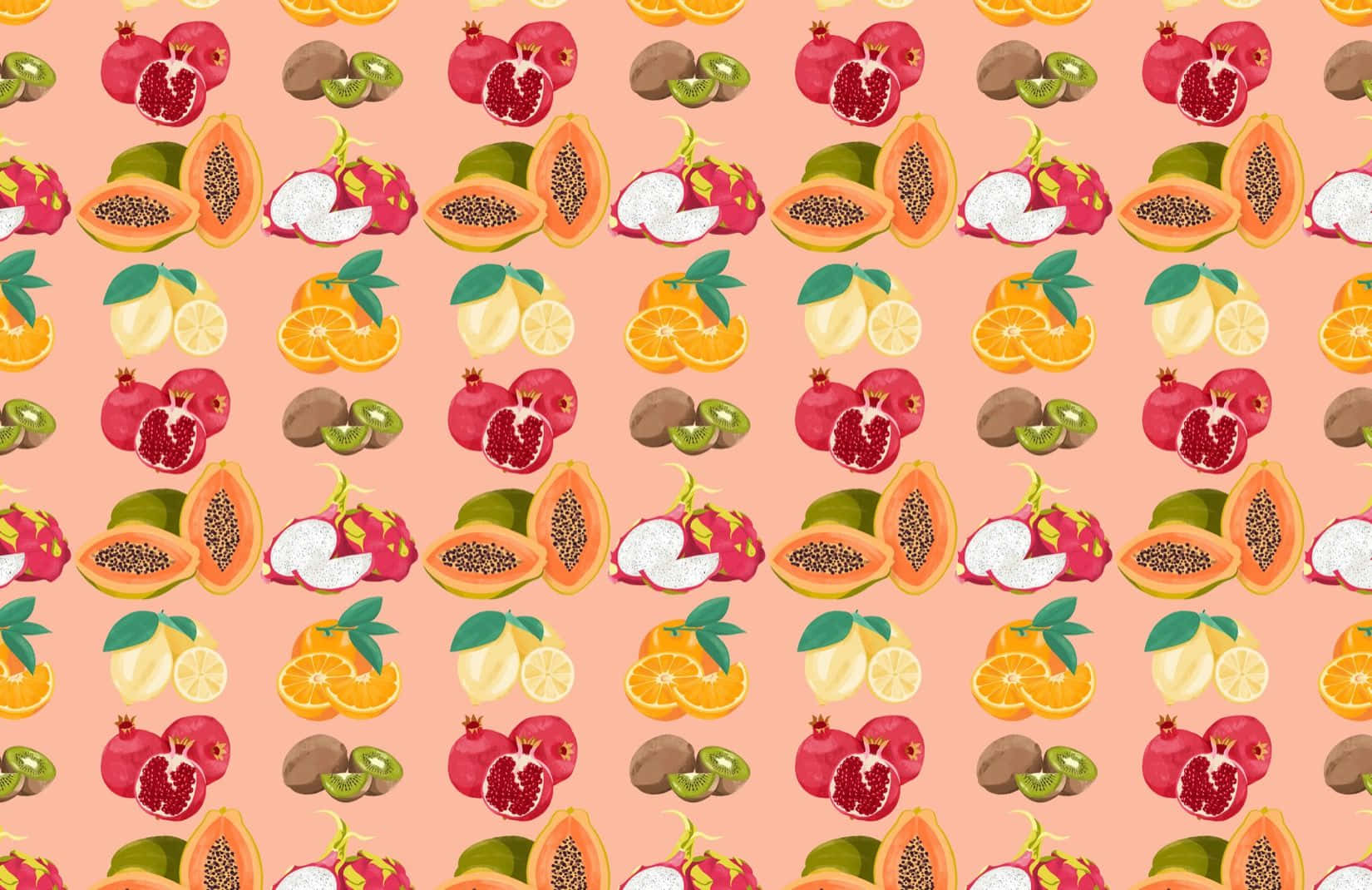 Hd Pattern Whole Sliced Fruits Wallpaper