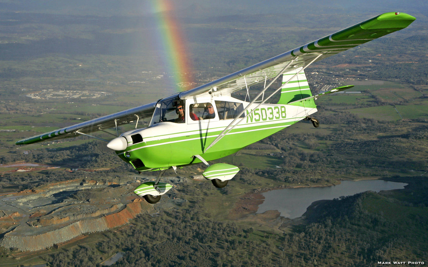 Hd Plane Flying With Rainbow Wallpaper
