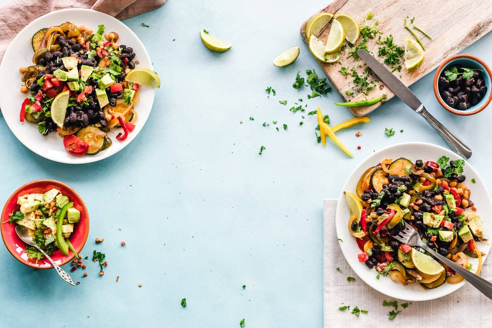 Healthy Salad Plates Wallpaper