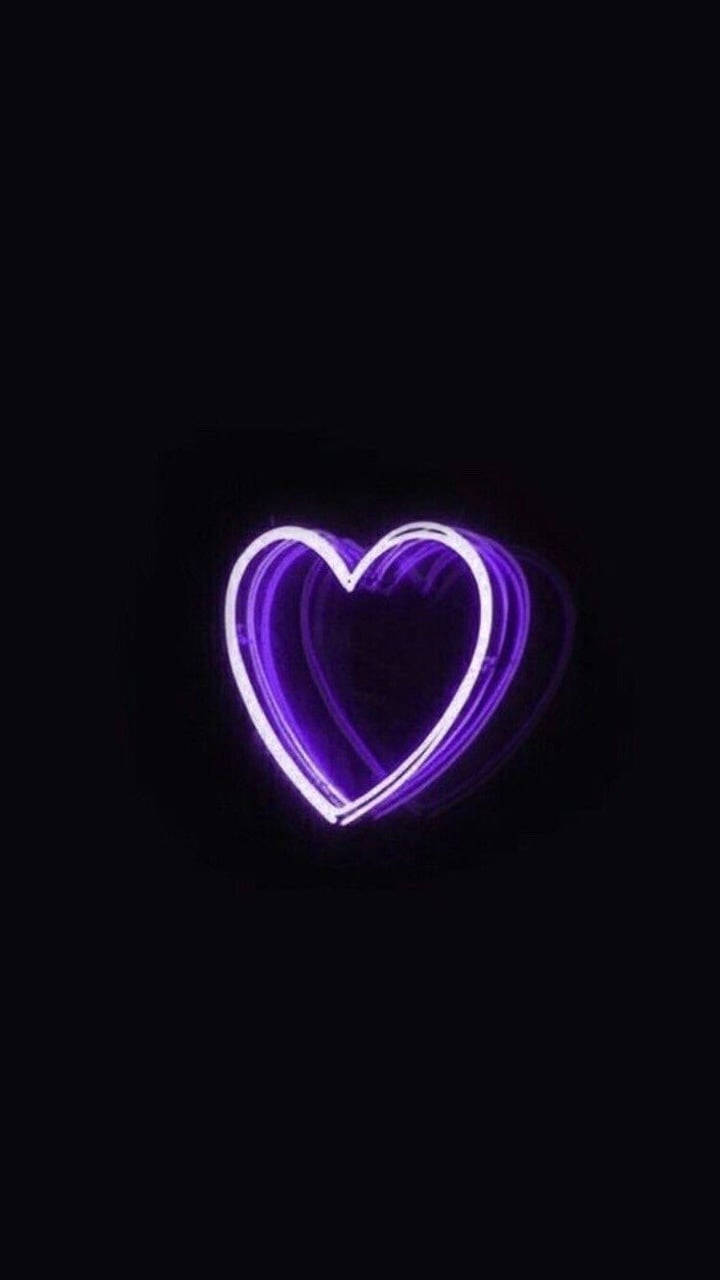Heart Black Neon Aesthetic Wallpaper