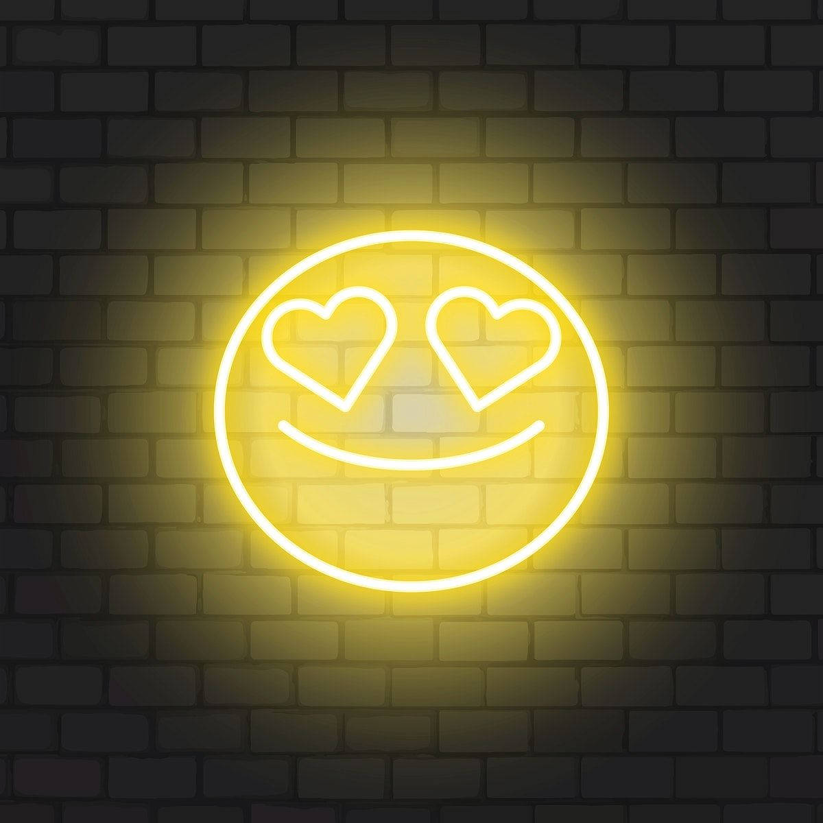 Heart Eyes Neon Smile Wallpaper