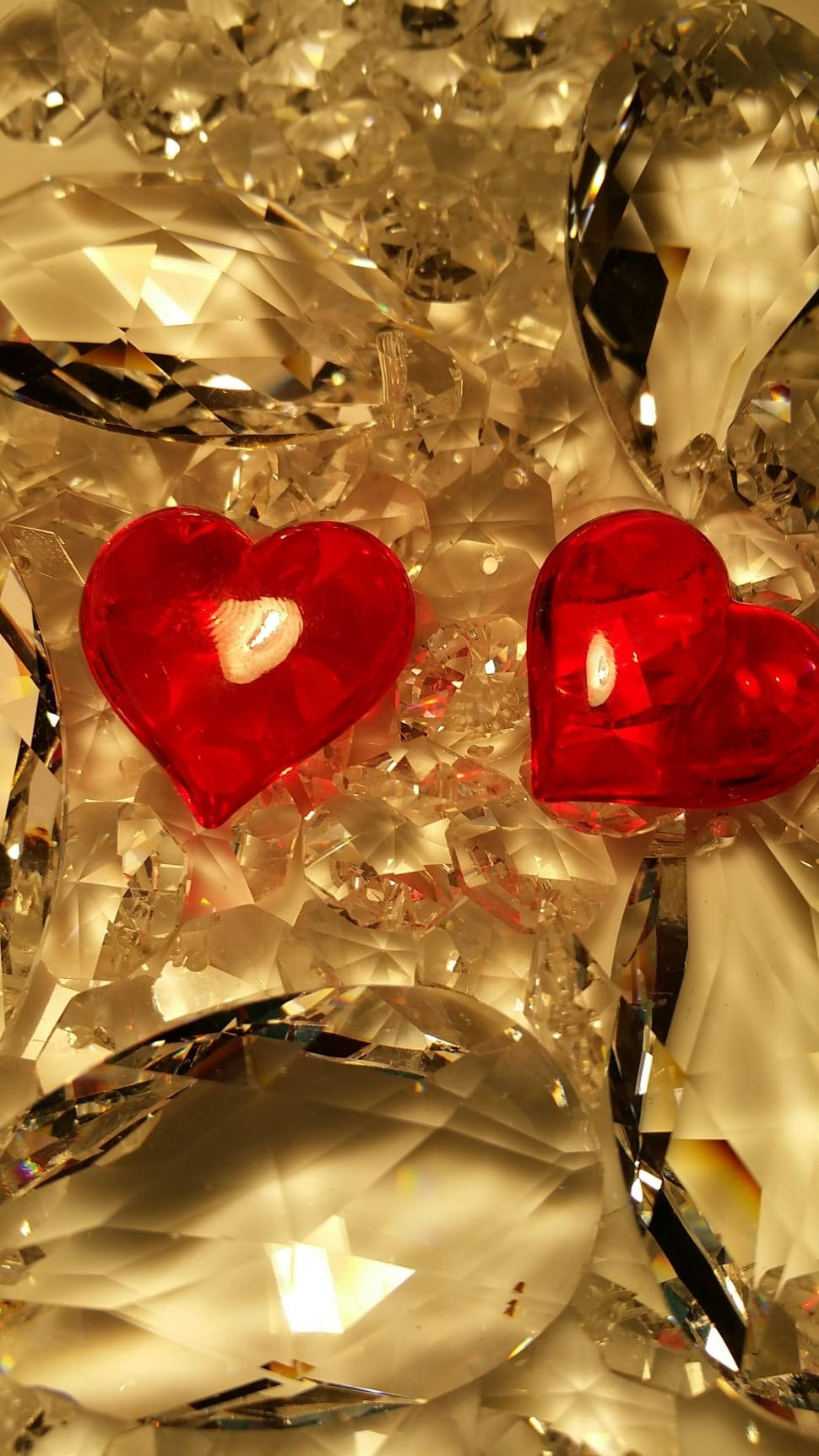 Heart Shape Red Crystals Wallpaper
