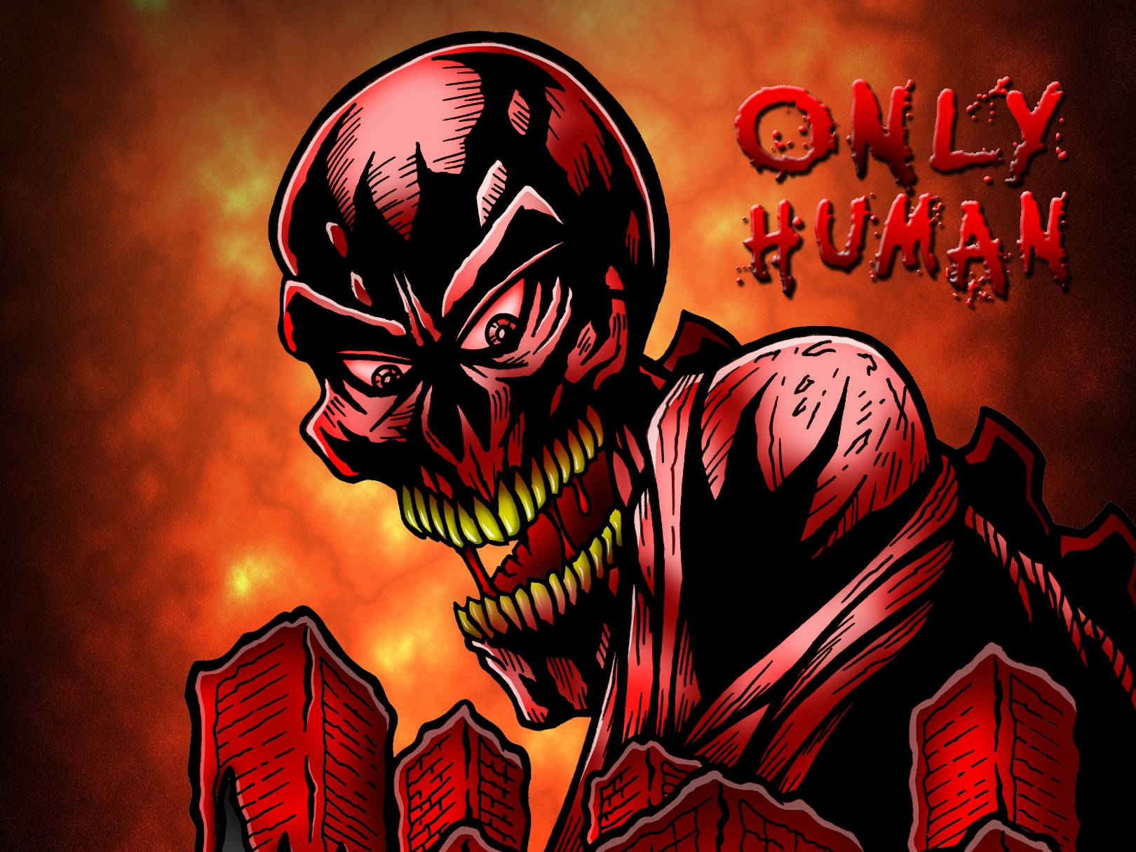 Hellbound Skull Red Monster Wallpaper
