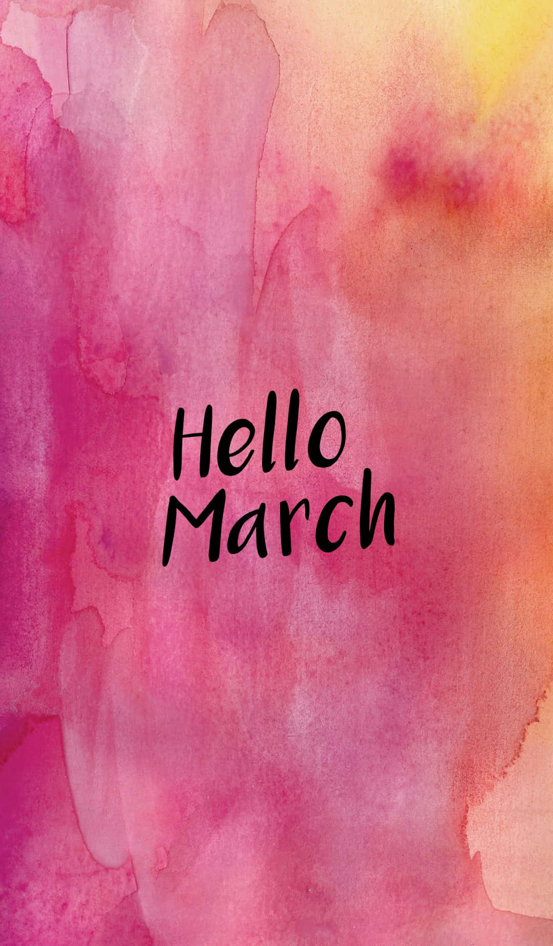 Hello March Red And Yellow Gradient Wallpaper