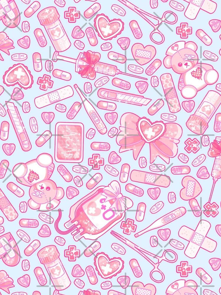 Helping To Bring The Kawaii Aesthetic To Life, Yami Kawaii Style Embraces Embracing Pastel Colors, Rounded Shapes, And Naive-looking Characters. Wallpaper