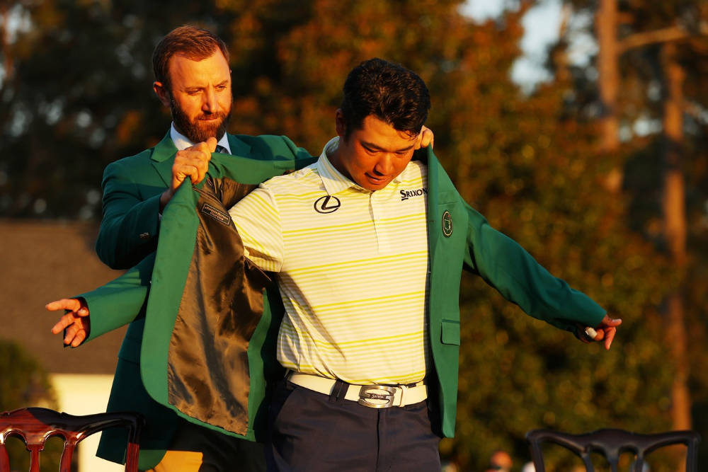 Hideki Matsuyama Donning The Iconic Masters Green Jacket Wallpaper