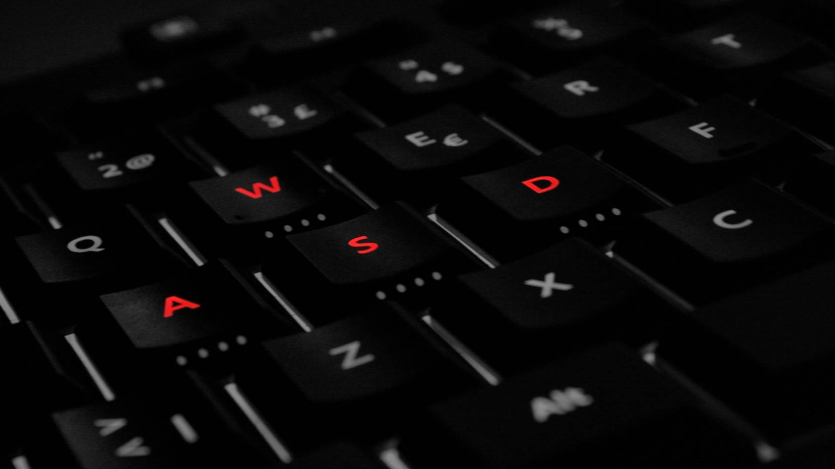 High-end Gaming Laptop With Red-labeled Wasd Keyboard Wallpaper