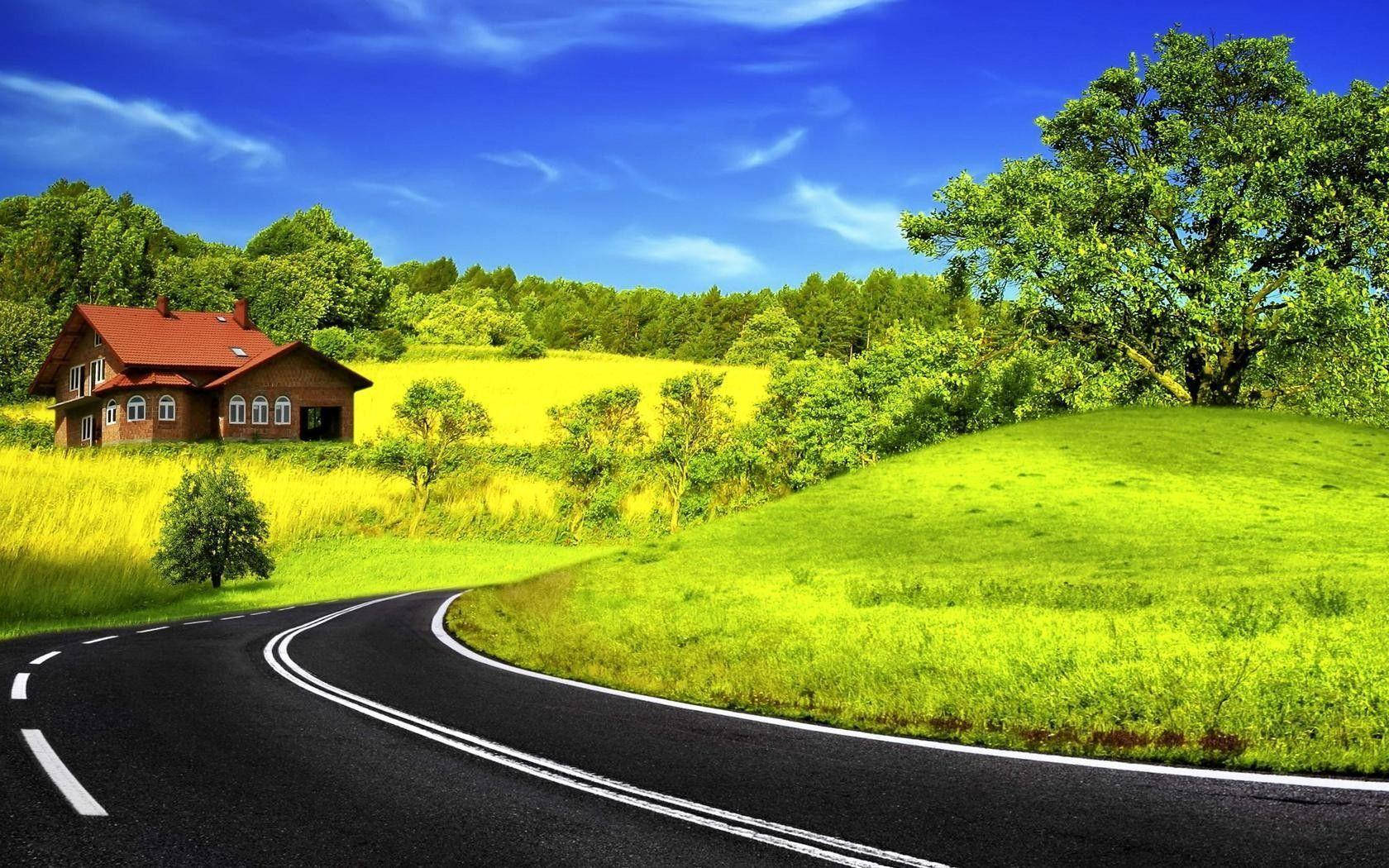 Highway On A Quiet Countryside Wallpaper