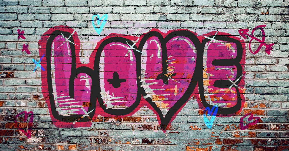Hip Hop Love Graffiti Art Wallpaper