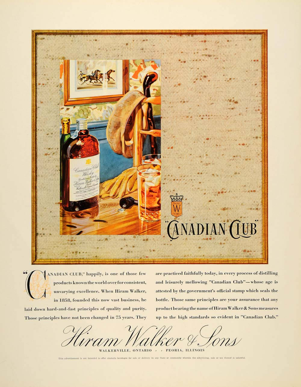 Hiram Walker & Sons Canadian Club Vintage Poster Wallpaper