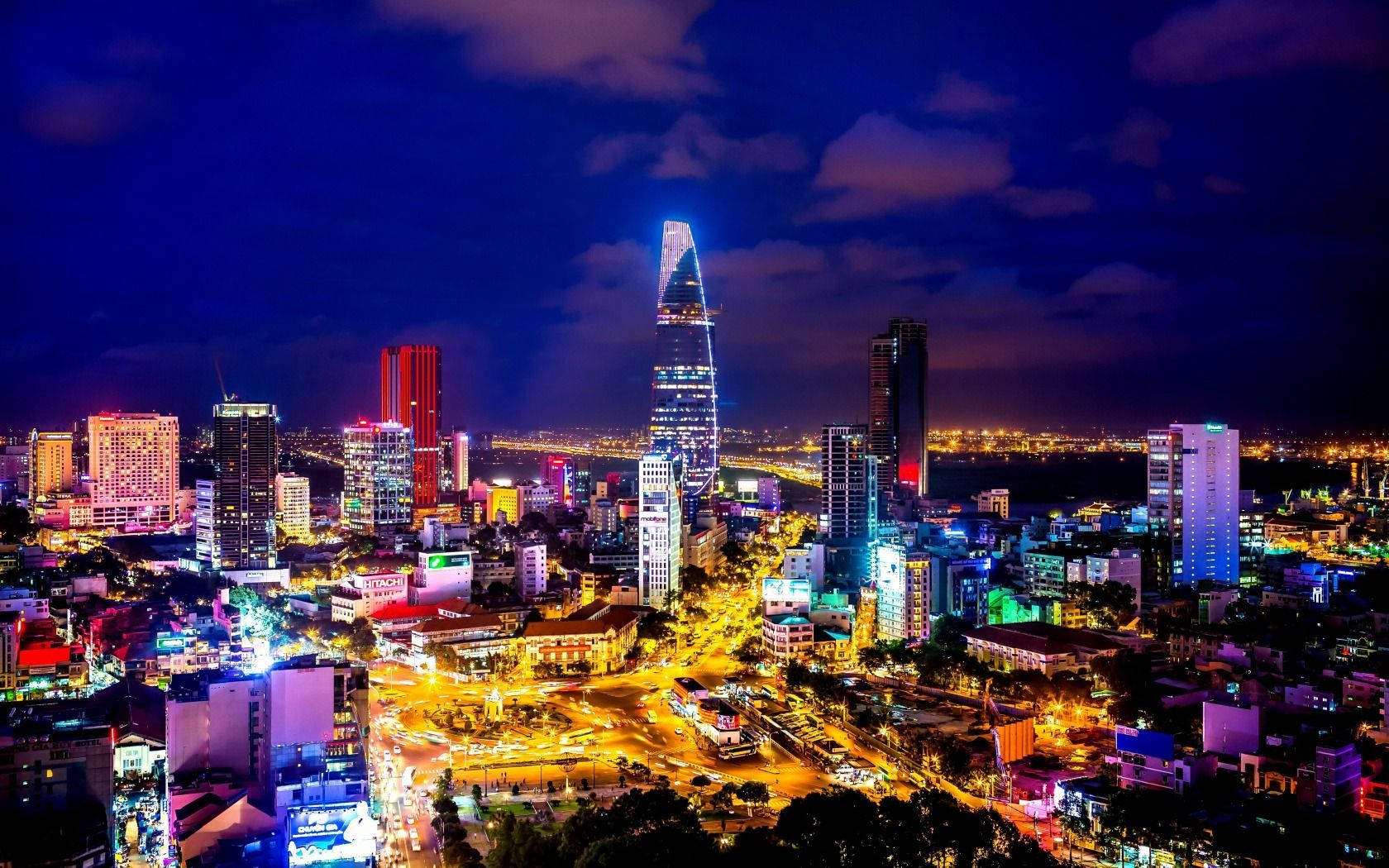 Ho Chi Minh City Captivating Lights Wallpaper