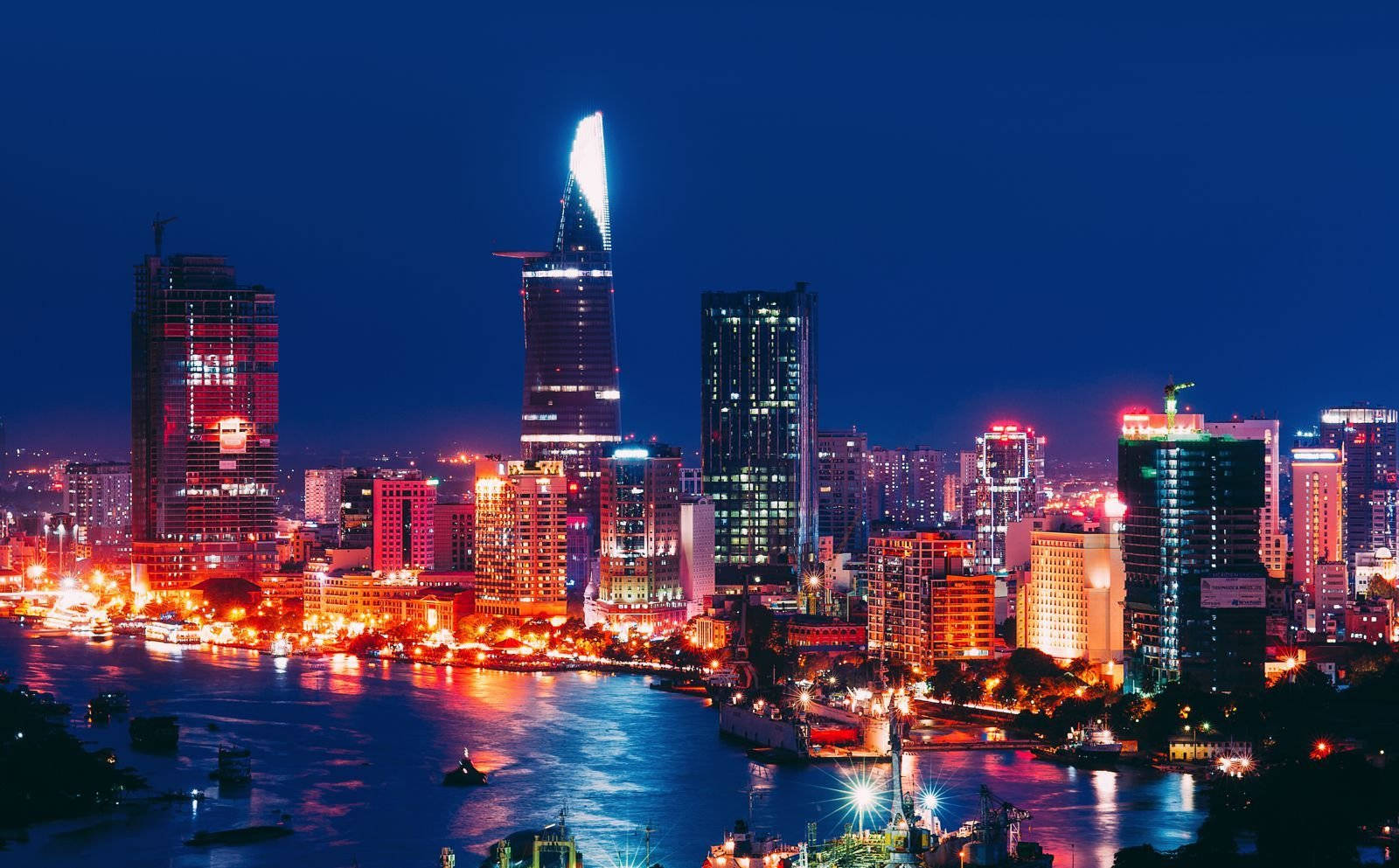 Ho Chi Minh City Vibrant Lights Wallpaper