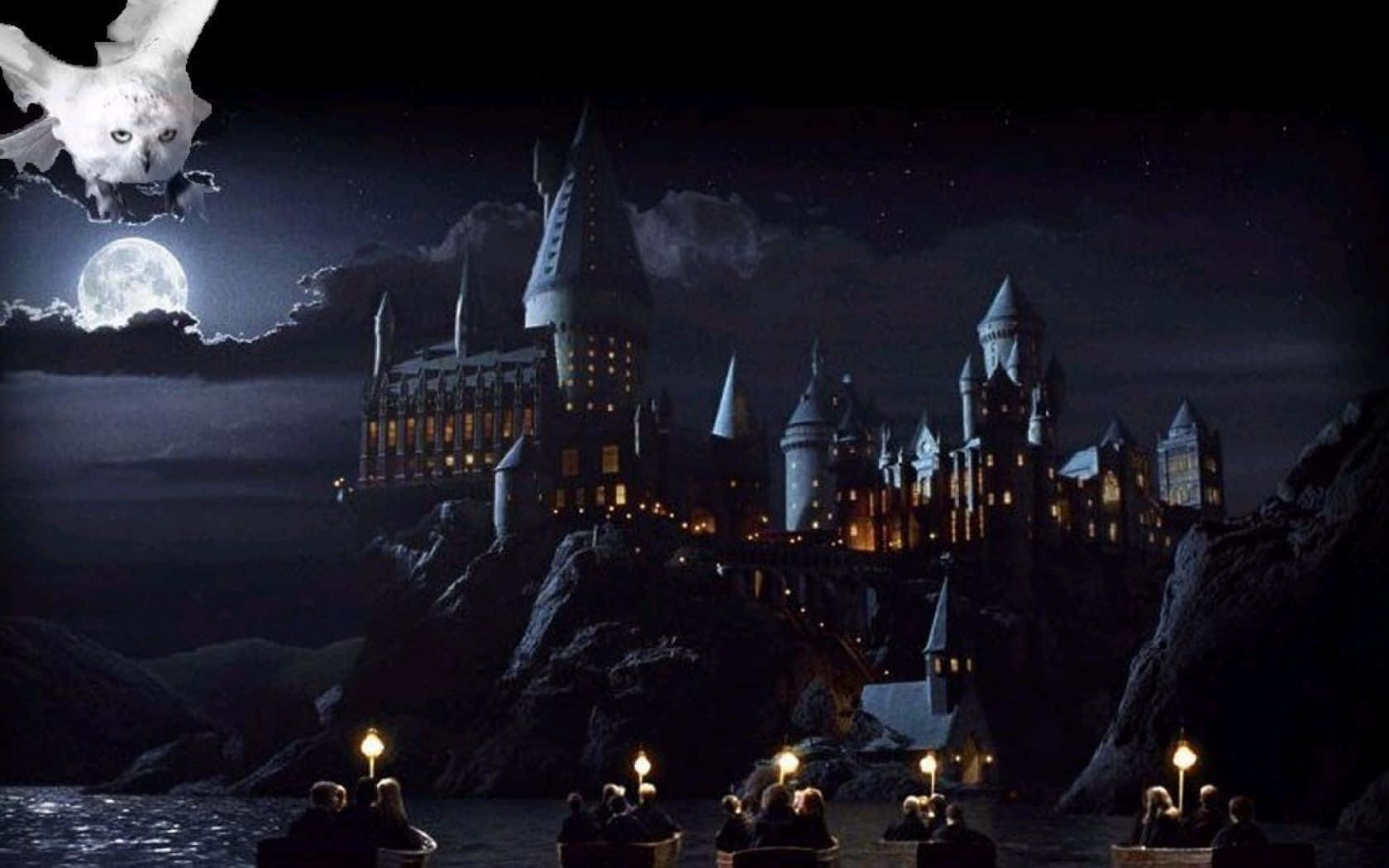 Hogwarts With Owl Desktop Wallpaper