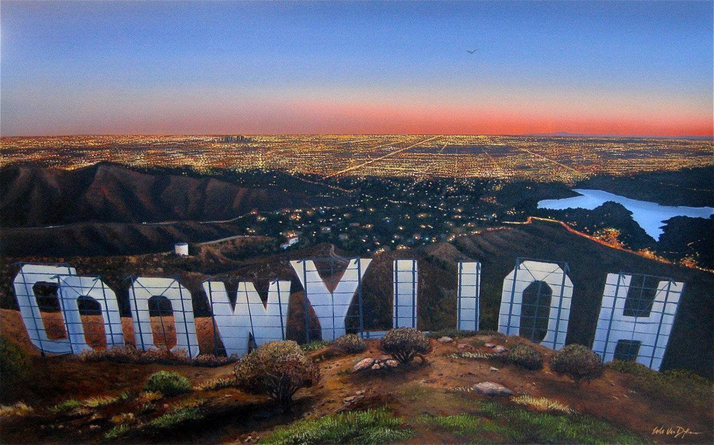 Hollywood Sign Dusky Sky Wallpaper