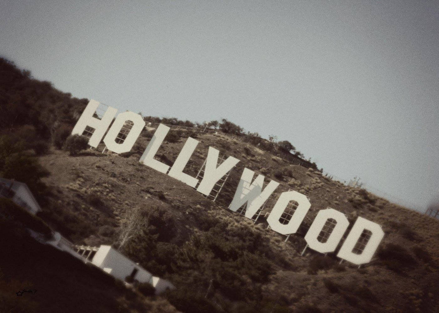 Hollywood Sign Old Photo Wallpaper