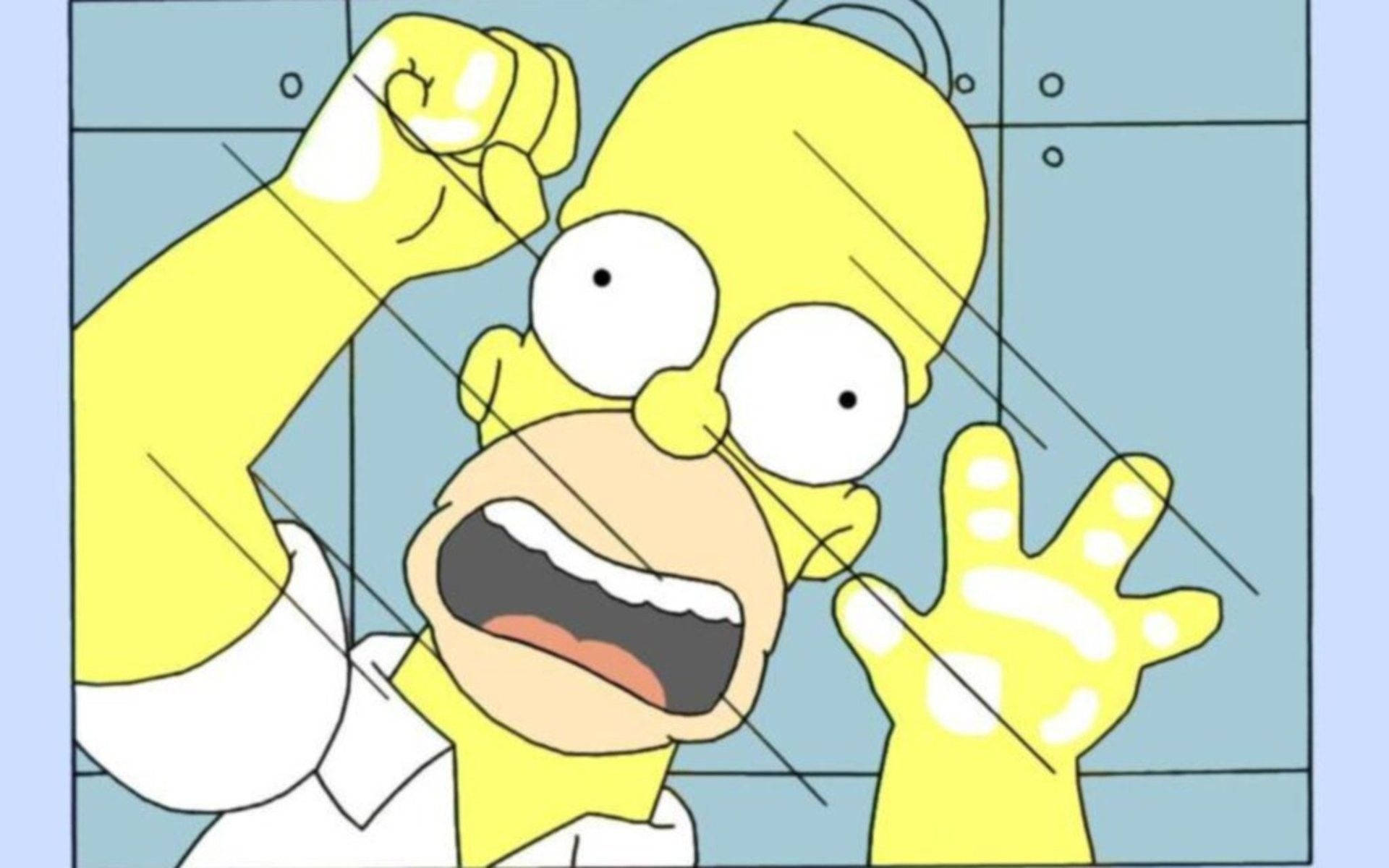 Homer Simpson In Glass Wallpaper