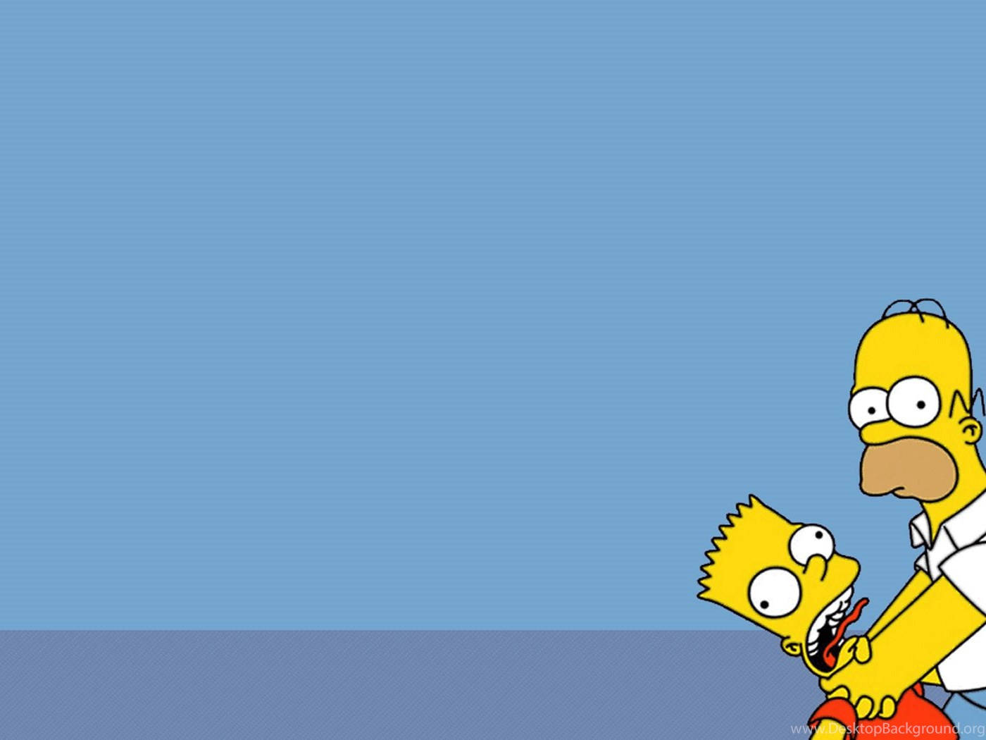Homer Strangles Bart Funny Cartoon Wallpaper