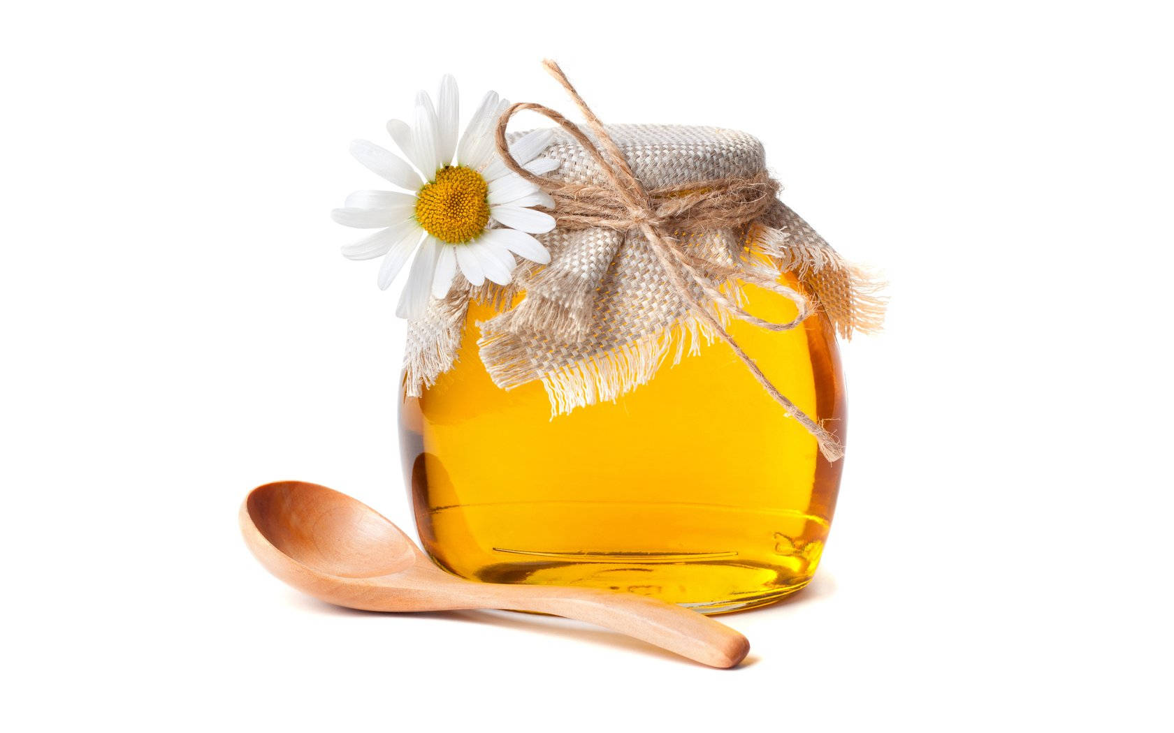 Honey Jar And Wooden Spoon Wallpaper