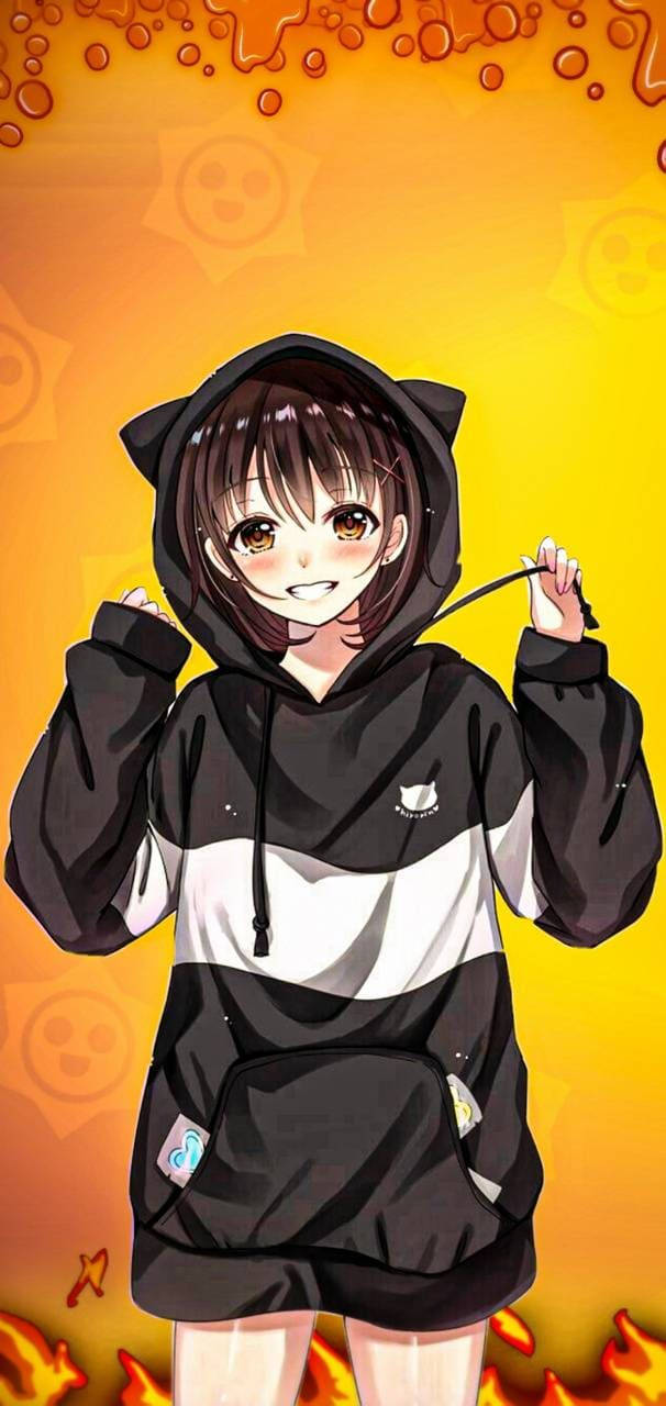 Hoodie And An Anime Girl Phone Wallpaper