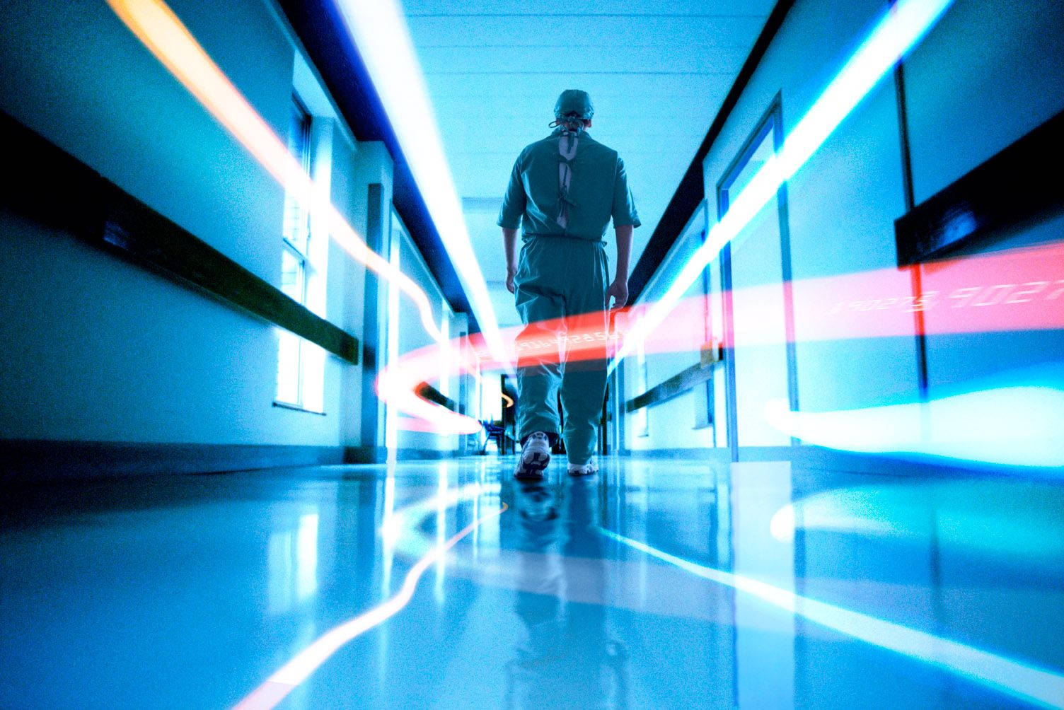 Hospital Hallway Surgeon Bright Lights Wallpaper