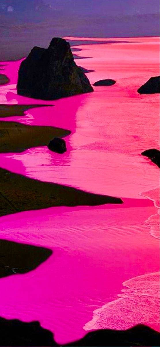 Hot Pink Aesthetic River Wallpaper