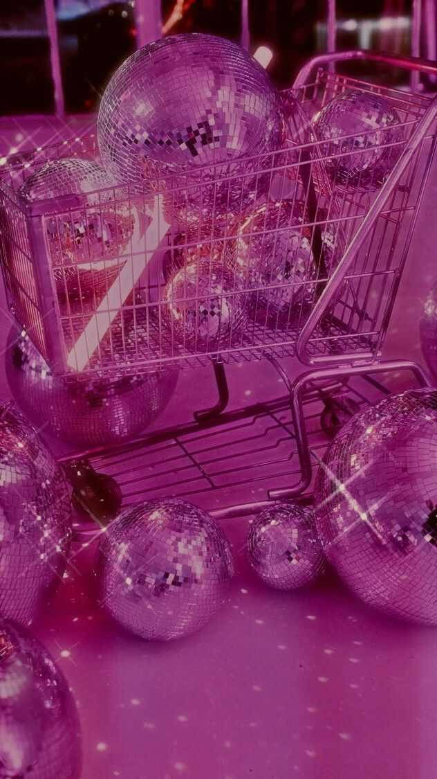 Hot Pink Aesthetic Shopping Cart Wallpaper
