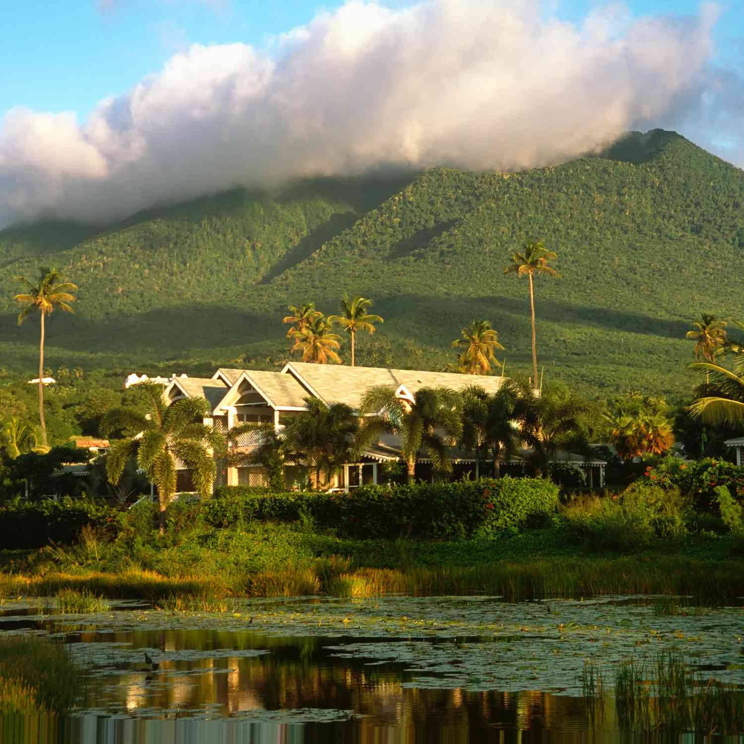 House In St Kitts And Nevis Mountains Wallpaper