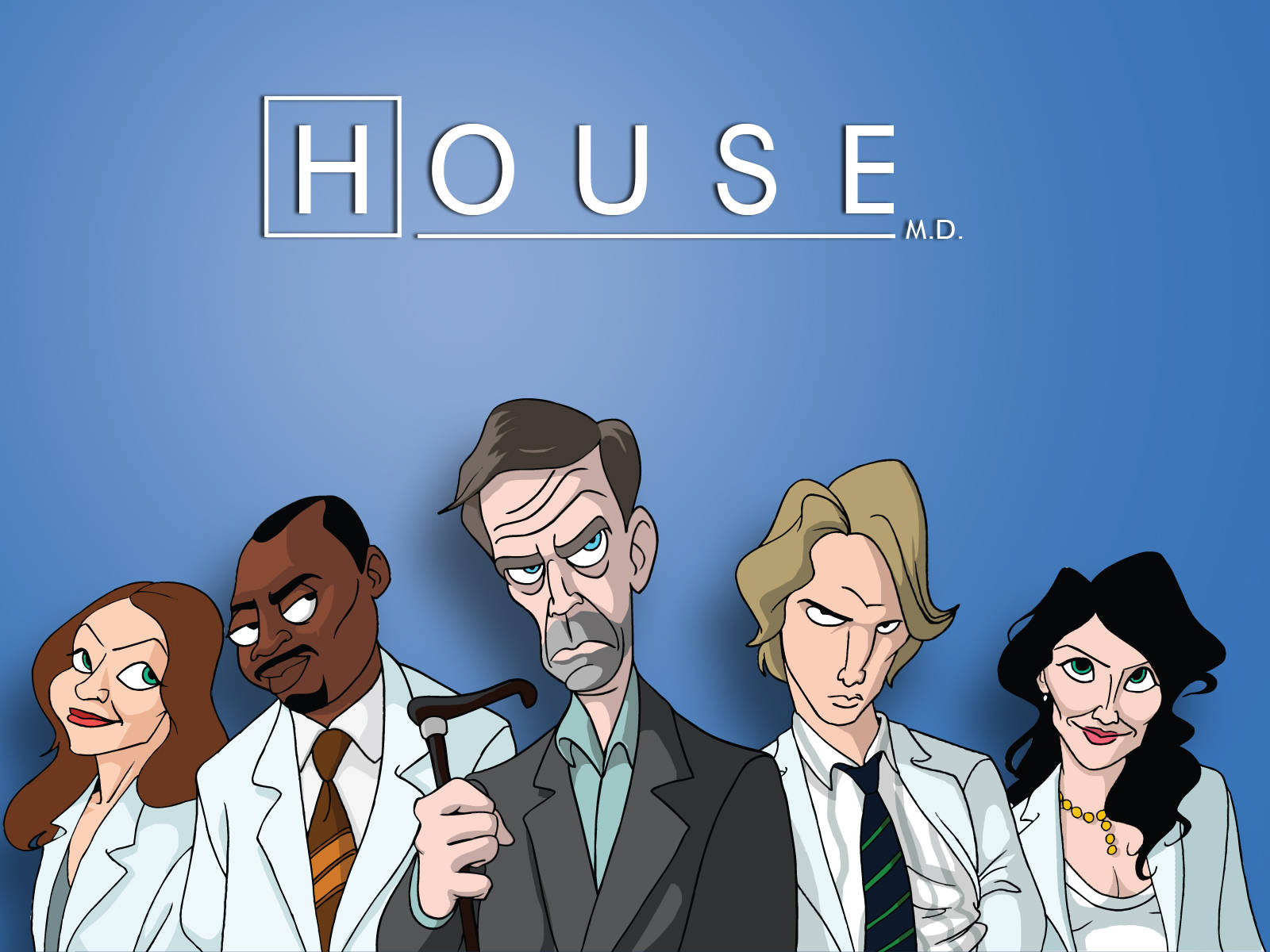 House Md Cartoon Wallpaper