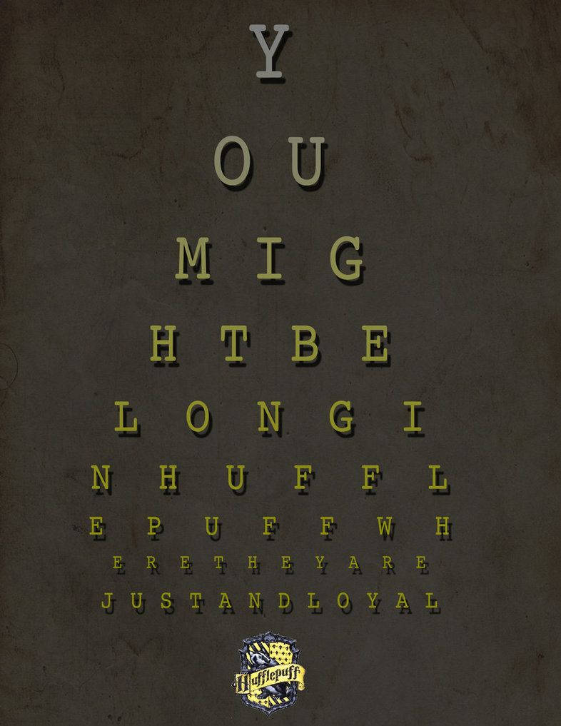 Hufflepuff Quote Eye Test Chart Wallpaper
