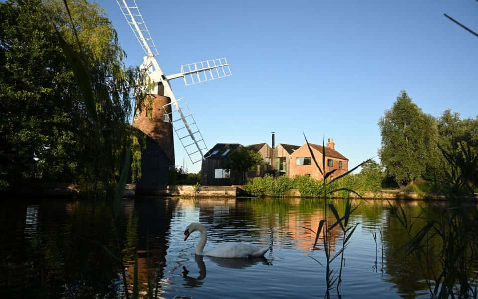 Hunsett Mill At The Norfolk Broads, England Wallpaper