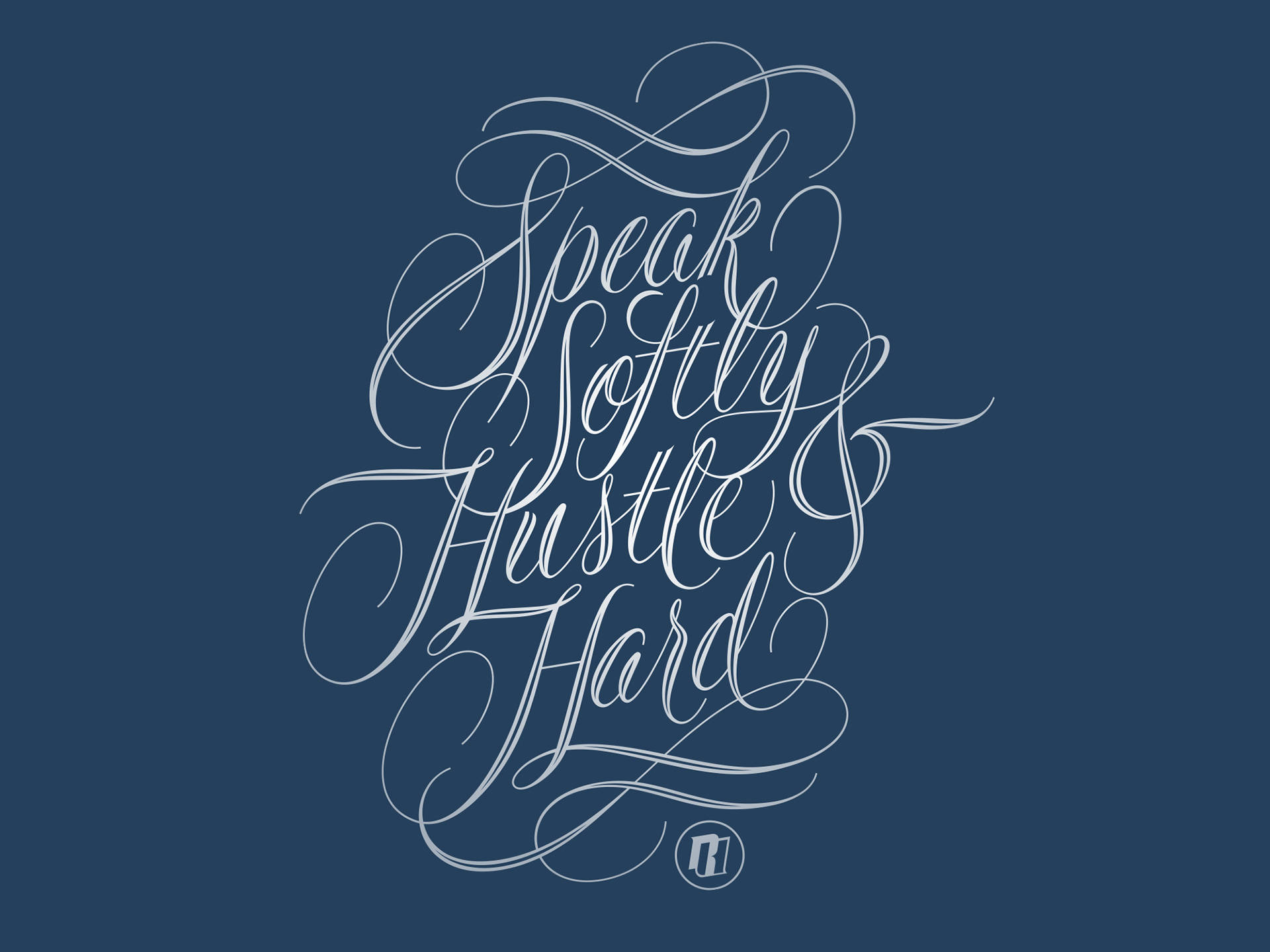 Hustle Hard Cursive Wallpaper