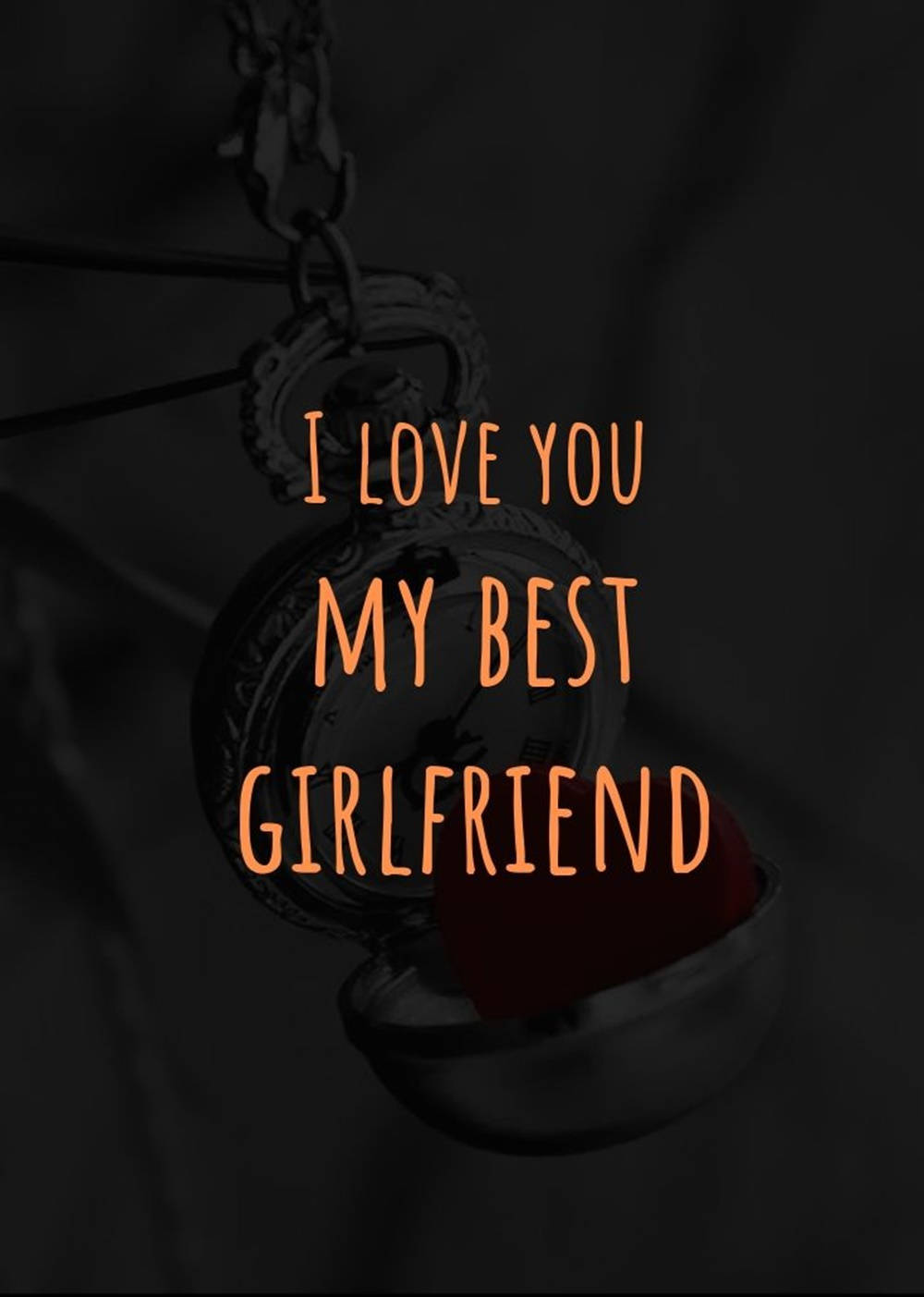 I Love My Girlfriend Heart Pendant Wallpaper