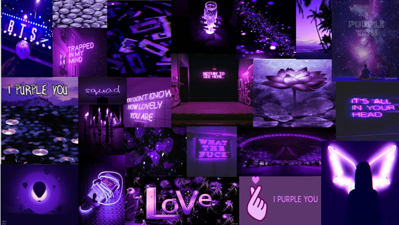 I Purple You Collage Pictures Wallpaper
