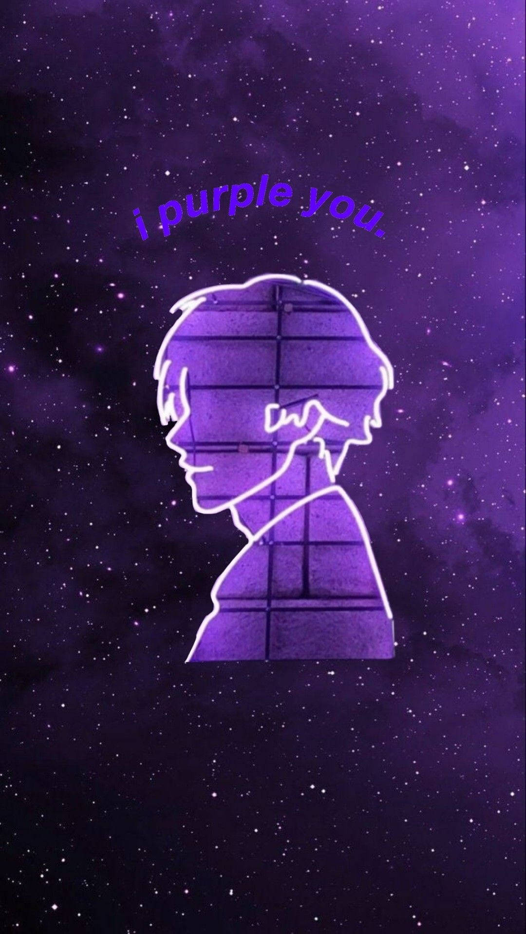 I Purple You Neon V Outline Wallpaper