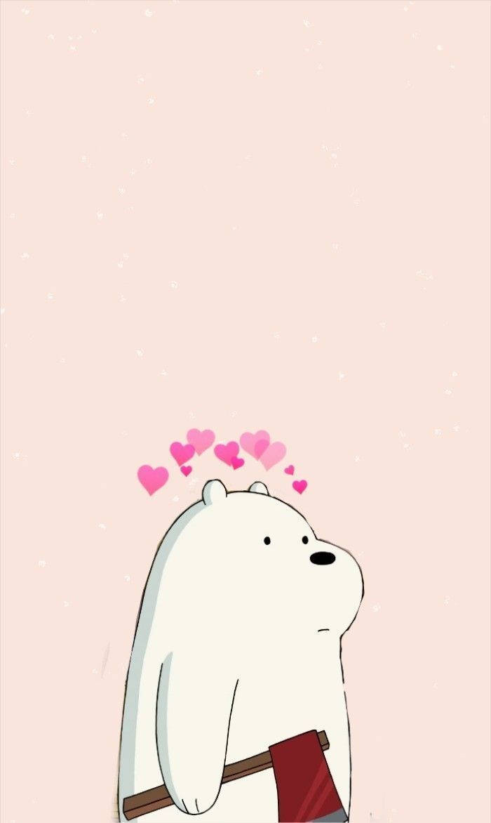 Ice Bear We Bare Bears With Axe Pink Aesthetic Wallpaper
