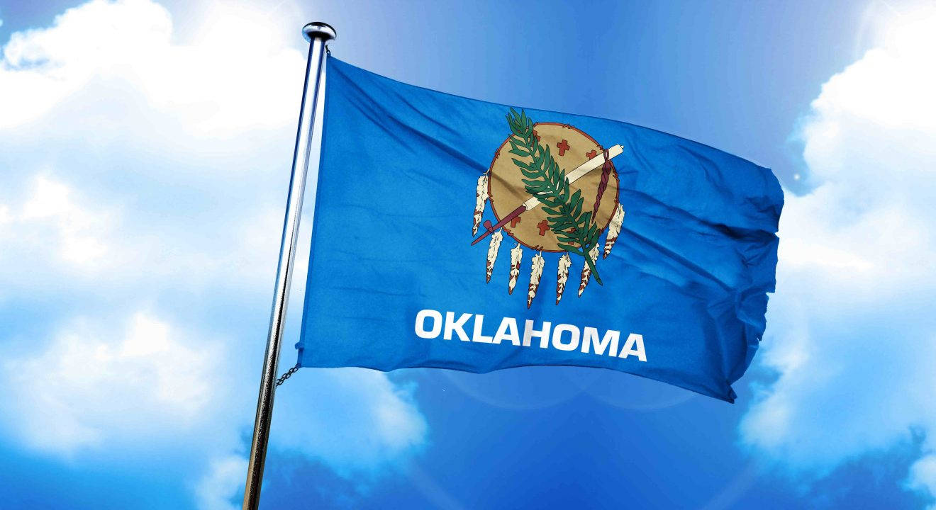 Iconic Blue Oklahoma Flag Wallpaper