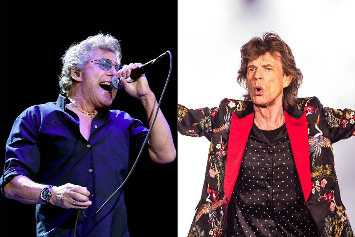 Iconic Rock Musicians Roger Daltrey And Mick Jagger. Wallpaper