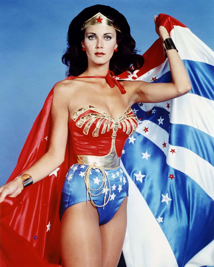 Iconic Wonder Woman Pose Wallpaper