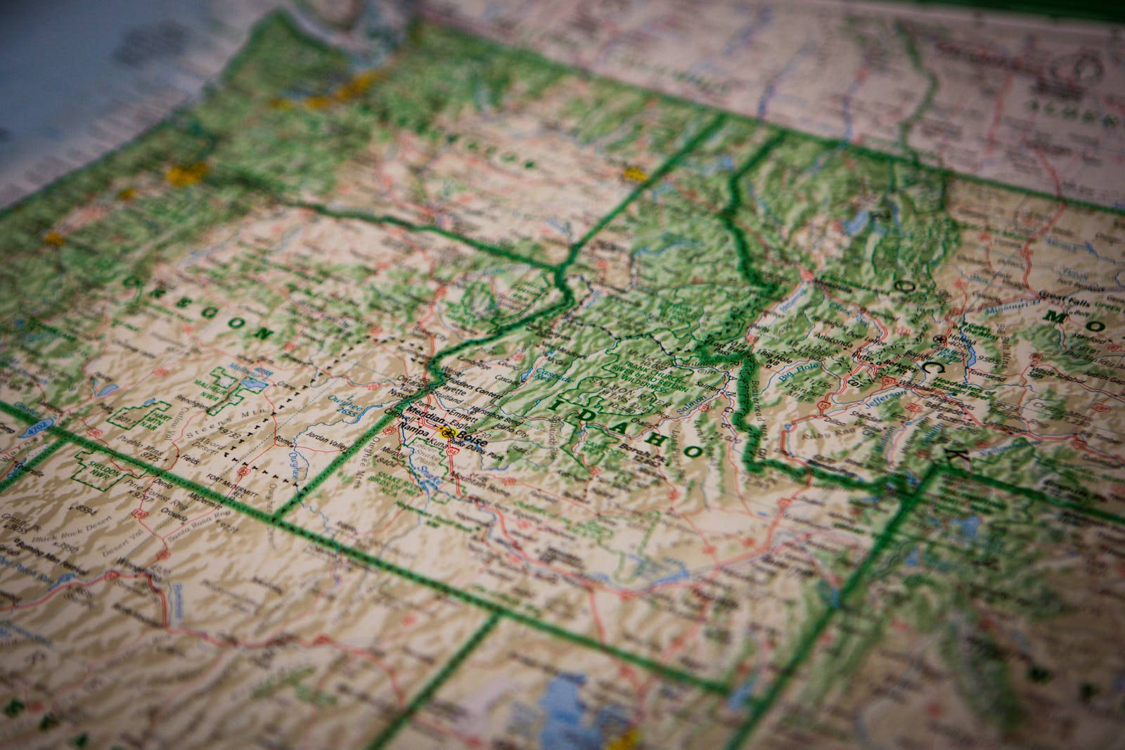Idaho Topography Map Wallpaper