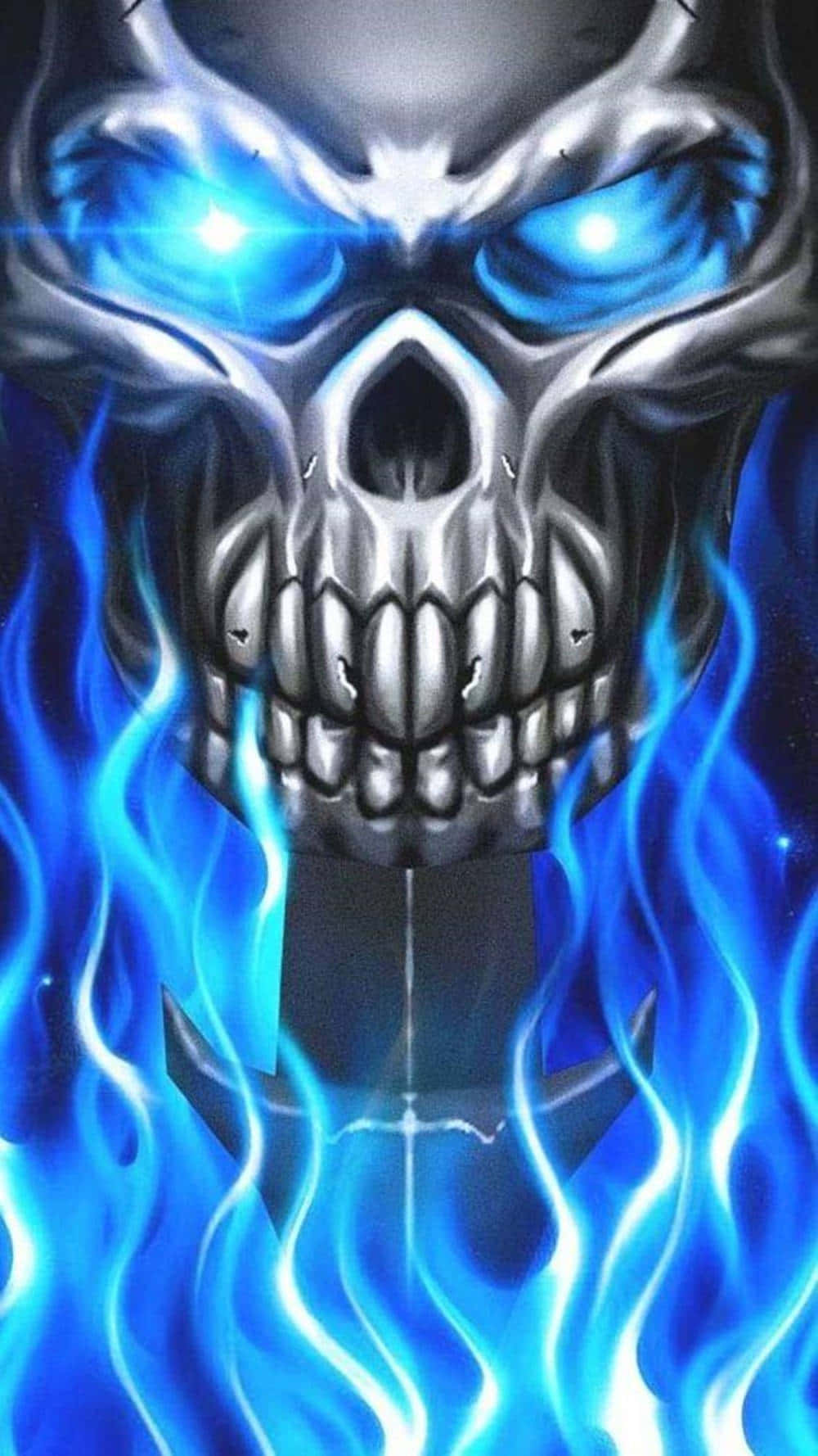 Ignite, Empower And Rejuvenate With A Flaming Skull Wallpaper