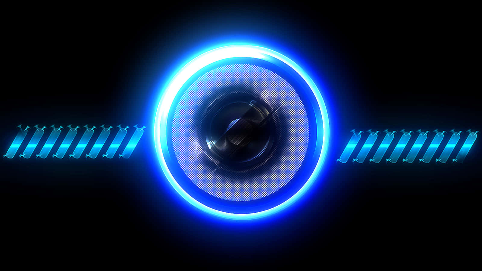 Illuminated Black Electric Speaker Wallpaper