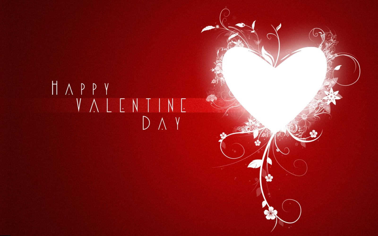 Illuminated Heart With Valentine's Greeting Desktop Wallpaper
