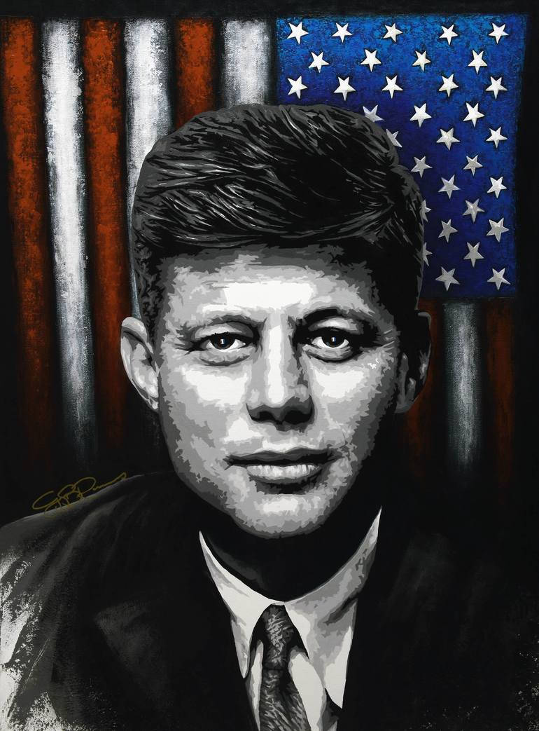 Illuminated Portrait Of Later President John F. Kennedy Wallpaper