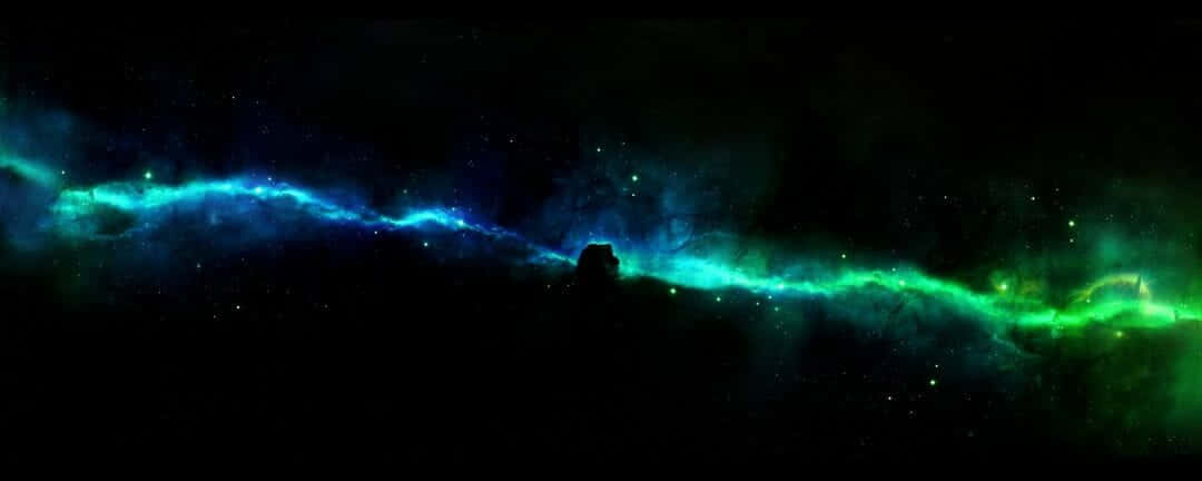 Illuminating Line Of Stars As A Panoramic Desktop Wallpaper