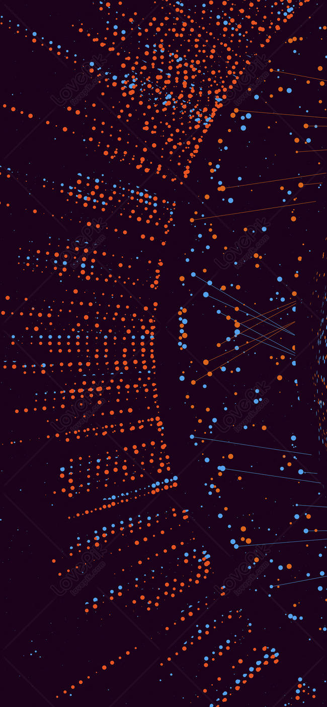 Illustration Of A Data Explosion Represented By Red And Blue Dots Wallpaper